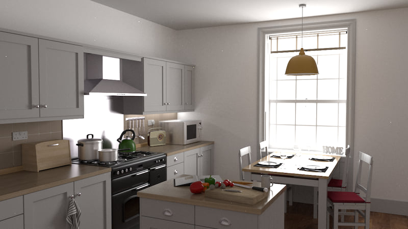 Kitchen rendered by rs_pbrt