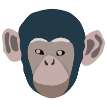 Cartoonized face of an ape.