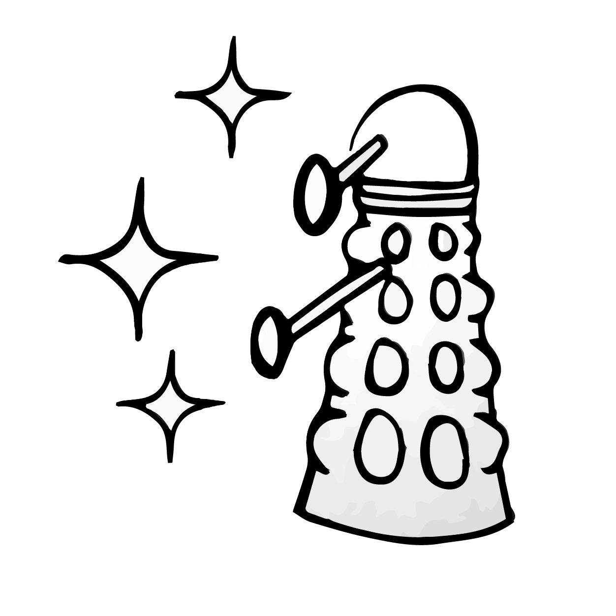 dalek-cryptography logo: a dalek with edwards curves as sparkles coming out of its radar-schnozzley blaster thingies