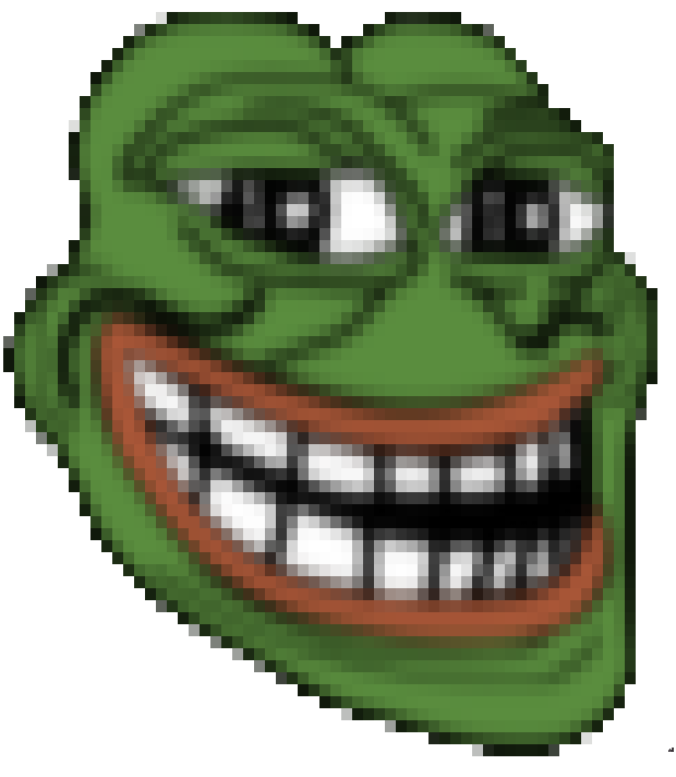 RASCII output of TrollPepe with the block charset