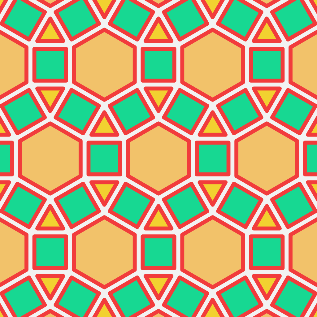 hexagon squares triangles hexagons repeated