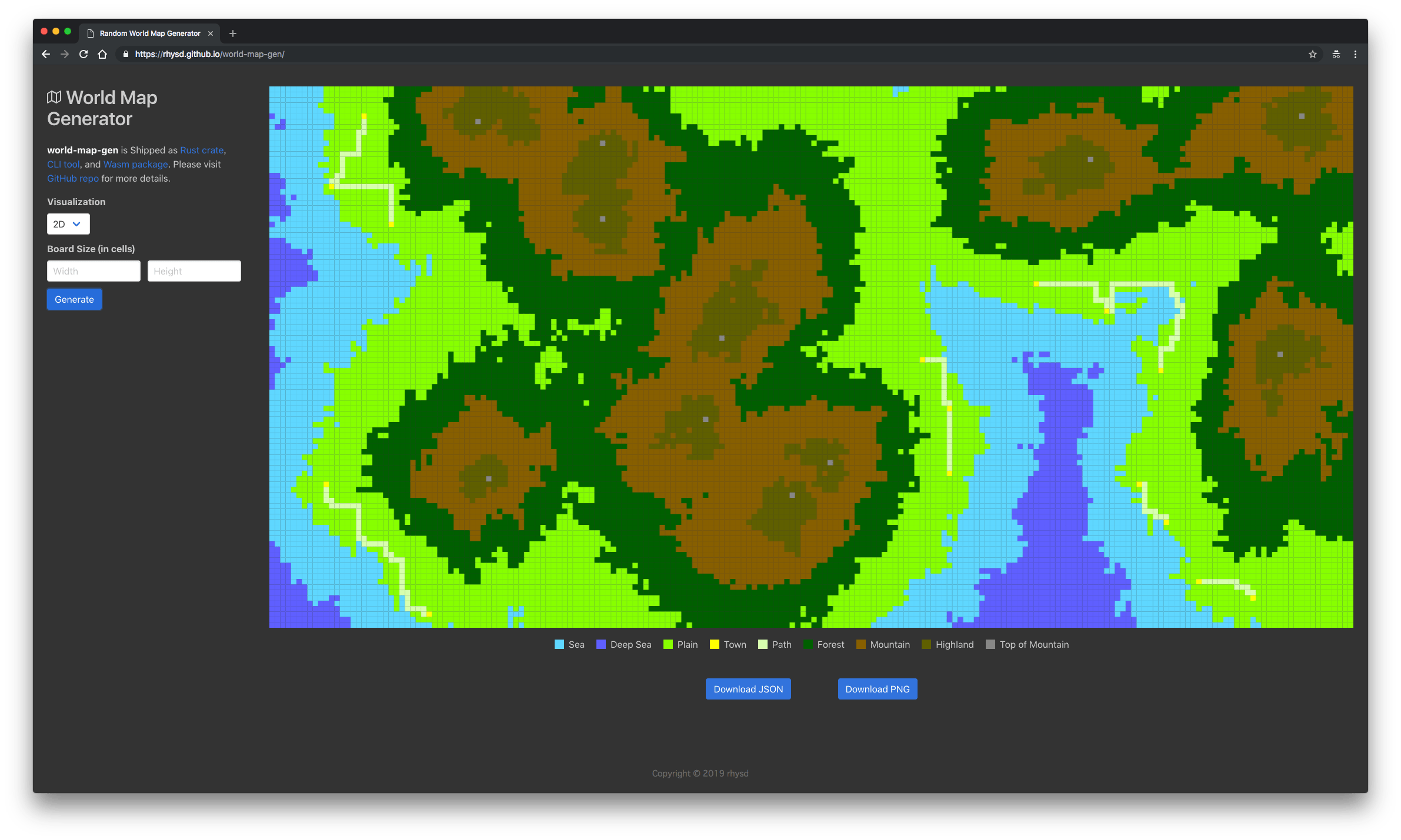 screenshot of 2D map
