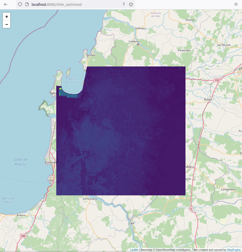 A screenshot of the map previewer generated with MapEngine