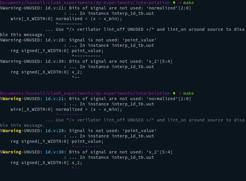 Compiler output example