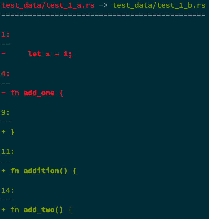 screenshot of rust diff