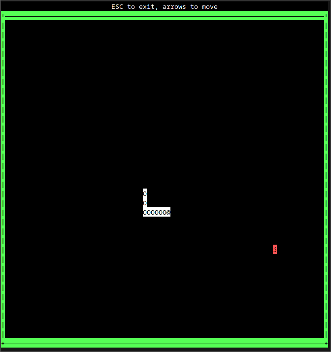 screenshot of snake game example