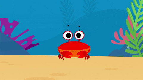 a surprised crab