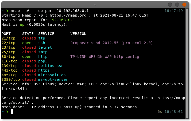 nmap screenshot