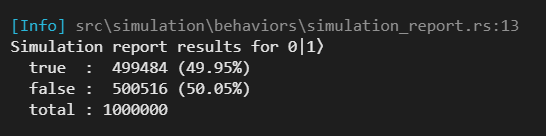 A screenshot of console output from qubit simulation using the rquant rust crate