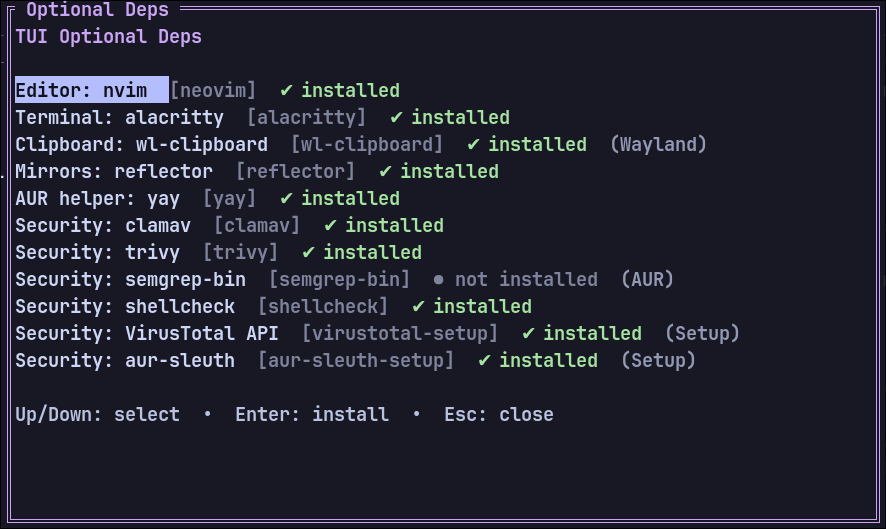 TUI Optional Deps (v0.4.5)