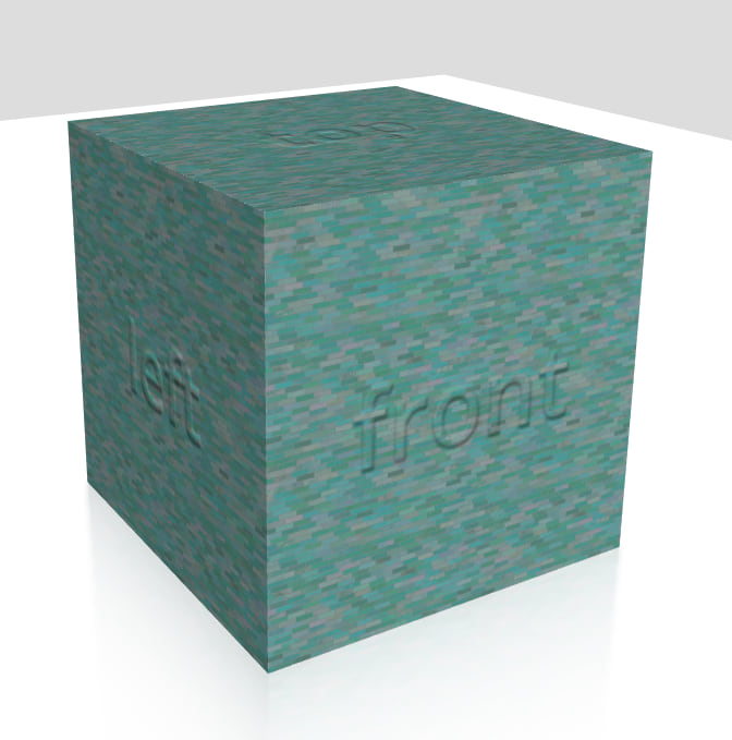 Alt bluegreenish brick cube