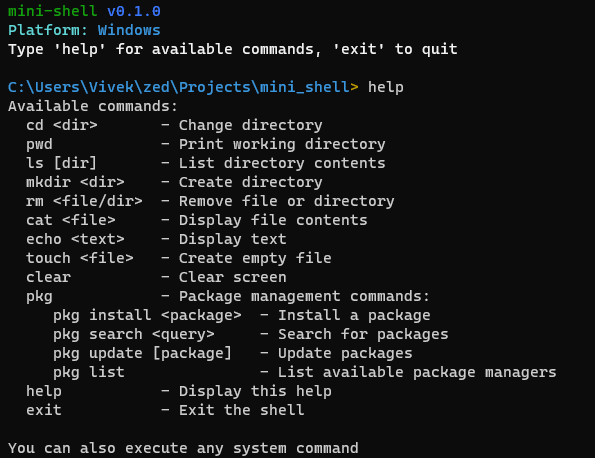 Mini Shell Screenshot