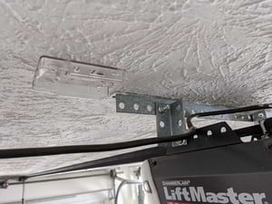 Bottom part of case mounted to garage ceiling
