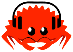 shellcaster logo: Ferris the crab with headphones