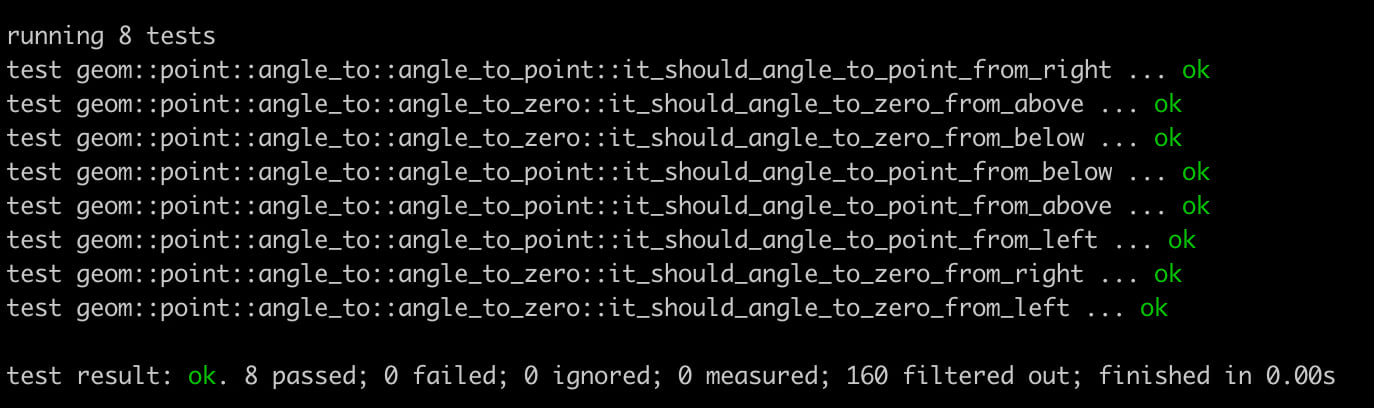 Example cargo test output