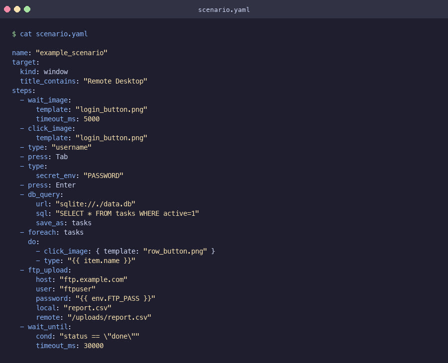 Scenario YAML