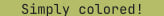 Green text color in terminal