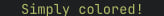 Green text color in terminal