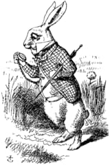 Illustration of the White Rabbit from Alice in Wonderland