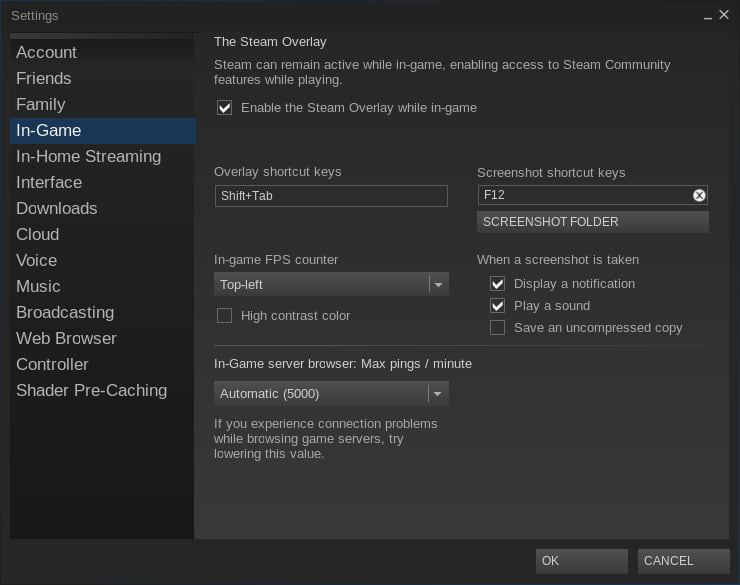 Window to enable the FPS counter