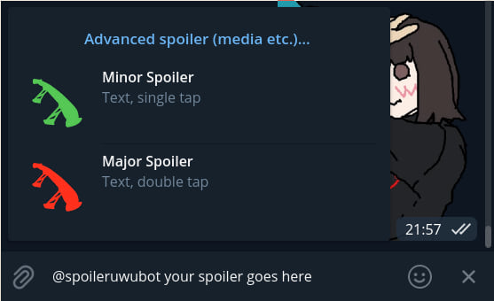 Creating a spoiler by using the inline mode