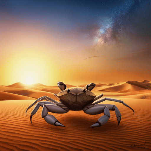 A crab in the moroccan desert