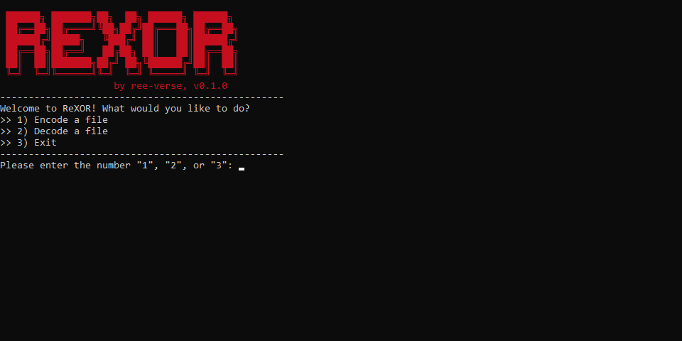 ReXOR CLI screenshot