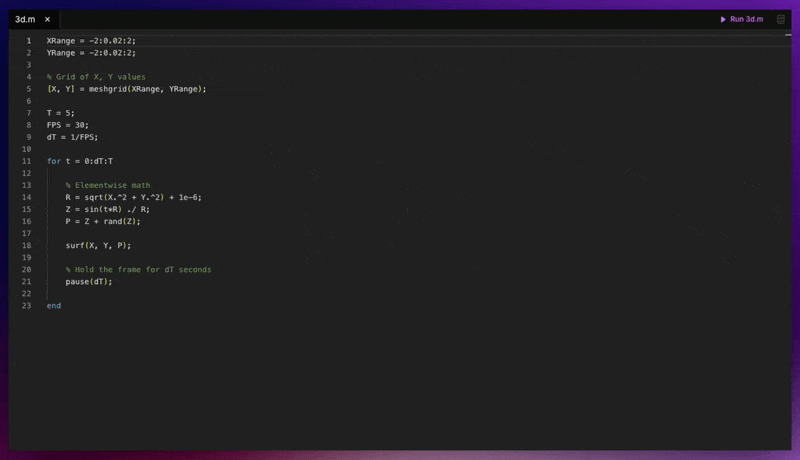RunMat open-source 3D plotting demo