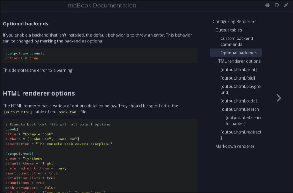 mdbook-pagetoc screenshot