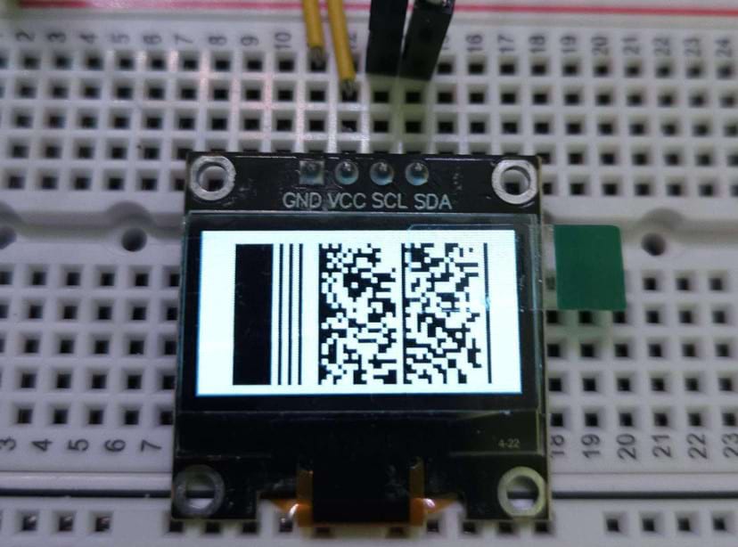 PDF417 generated on esp32-s3 and displayed on a SSD1306 OLED screen