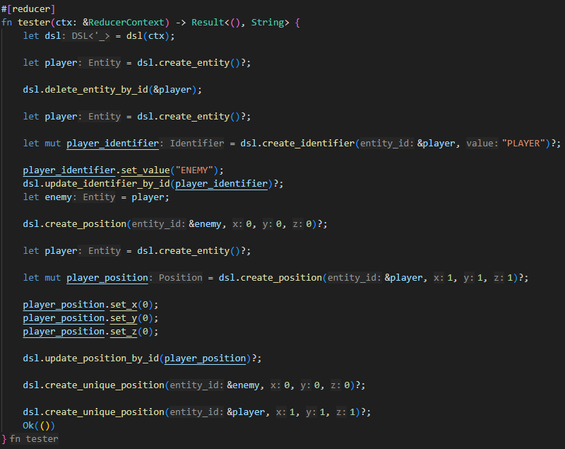 Example usage of the generated dsl methods