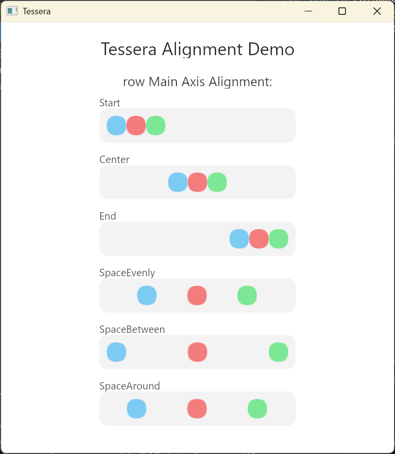 row alignment showcase