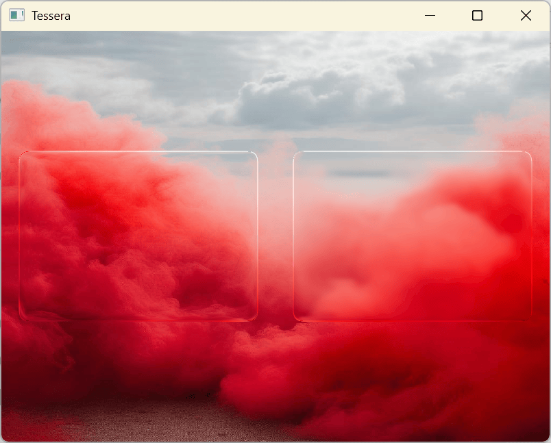 boxed component showcase with glass effect