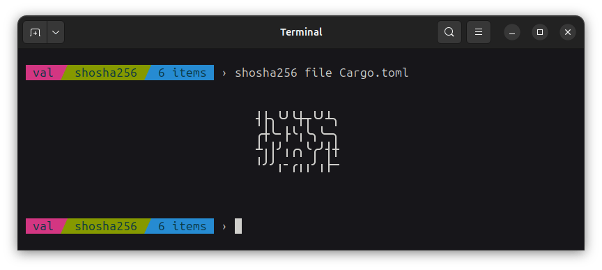 a sha256 preview of file Cargo.toml