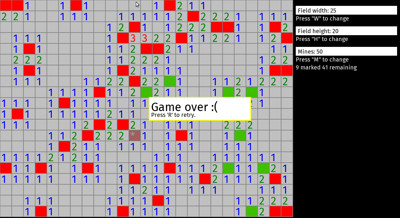 minesweeper defeat