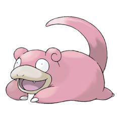 picture of the Pokémon Slowpoke, whose original Japanese name is Yadon