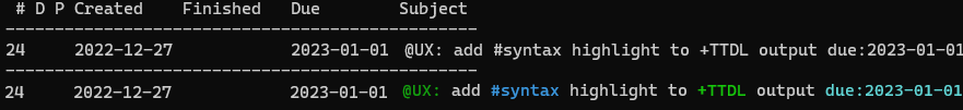 TTDL syntax highlighting demo