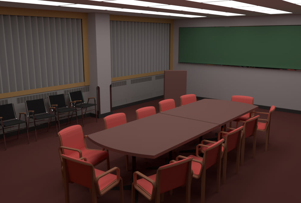 Conference room rendered by rs_pbrt