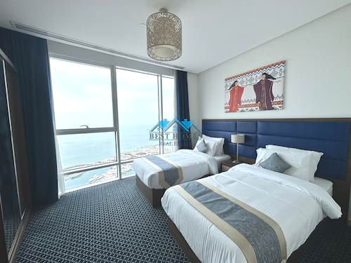 Modern 2 Bedrooms Fully Furnished Sea View Apartment in Salmiya