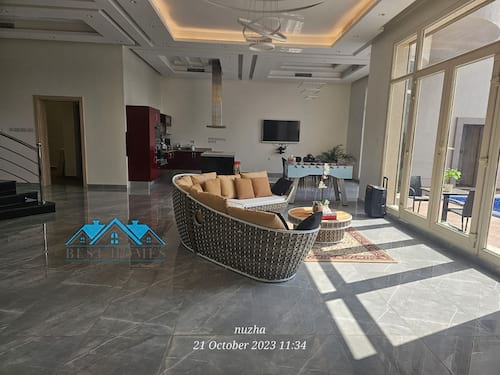 Modern 8 Bedrooms Furnished Villa with Private Pool, Garden & Diwaniya in Sabah Al Ahmed