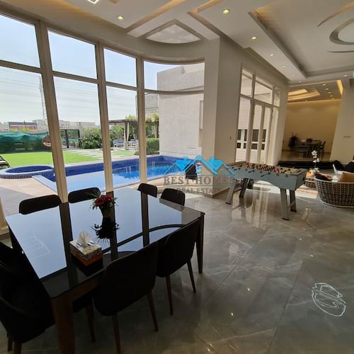 Modern 8 Bedrooms Furnished Villa with Private Pool, Garden & Diwaniya in Sabah Al Ahmed