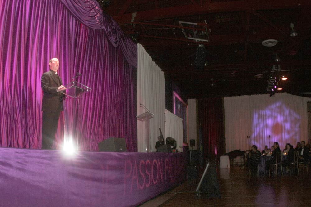 <b>Capital Campaign 2</b><br /> Photo of the late University of Scranton President Scott R. Pilarz, S.J., giving a speech during the launch of the 125th anniversary Capital Campaign.