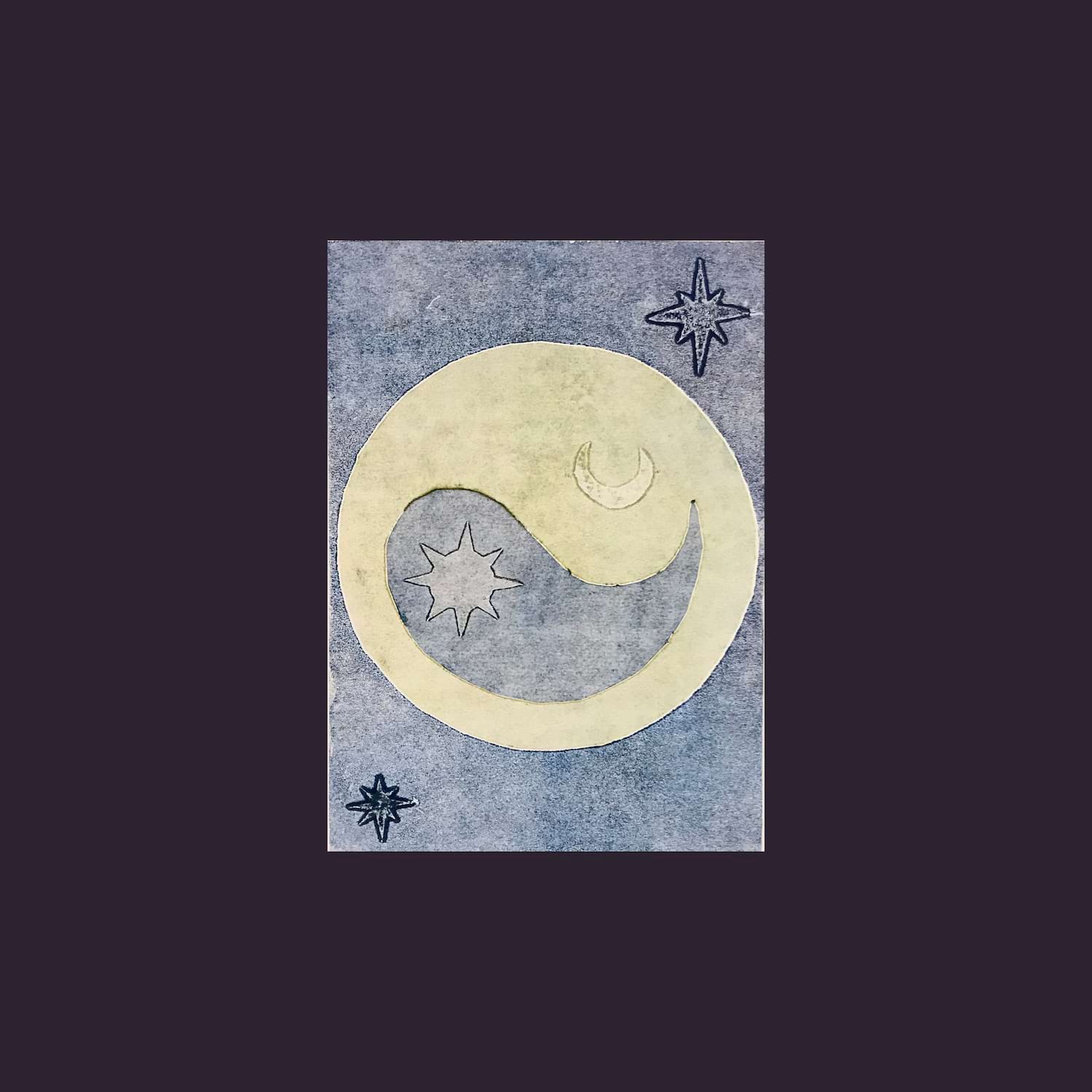  Alysse Machalek. Sun, Moon and Stars I. Pochoir print. 2020.