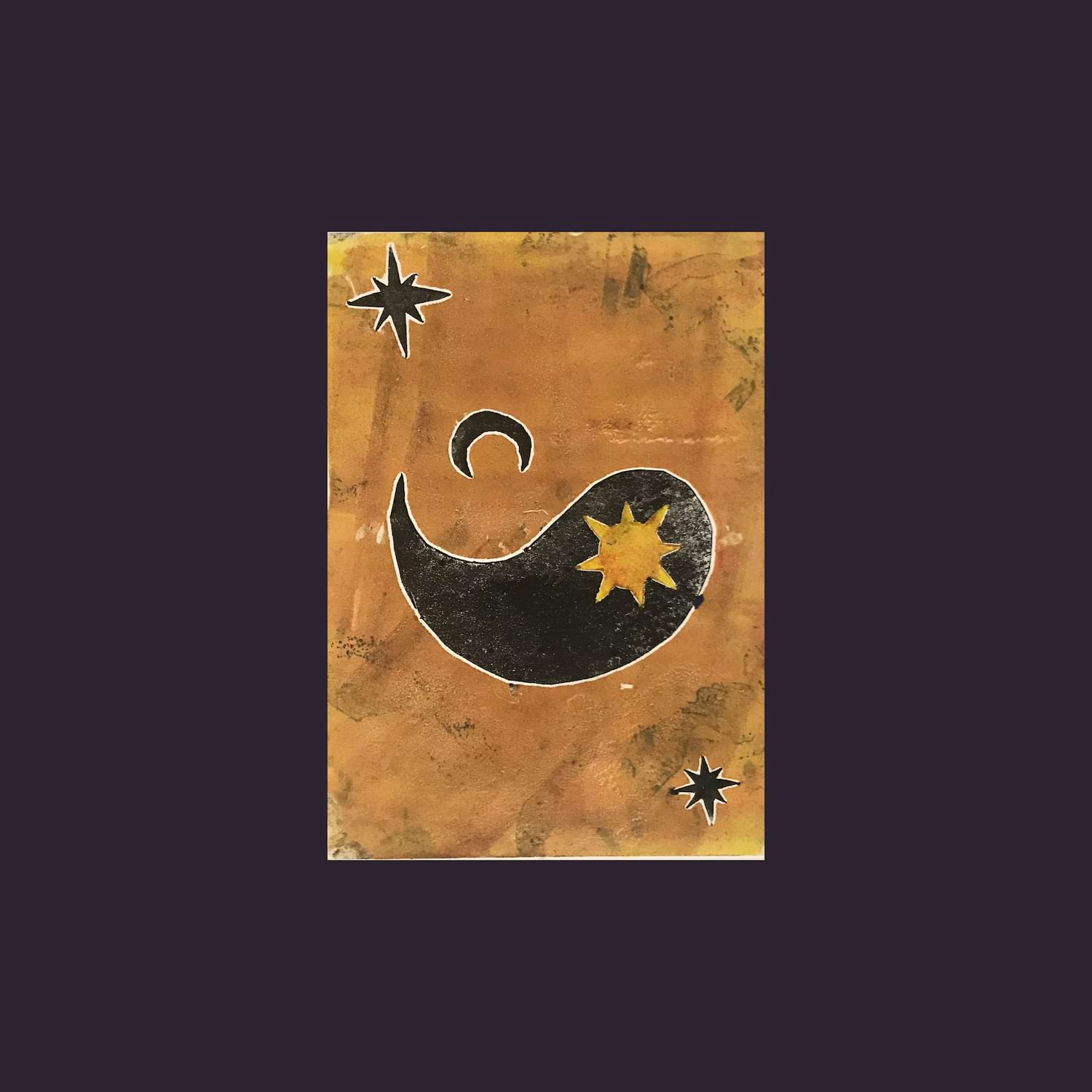  Alysse Machalek. Sun, Moon and Stars II. Pochoir print. 2020.