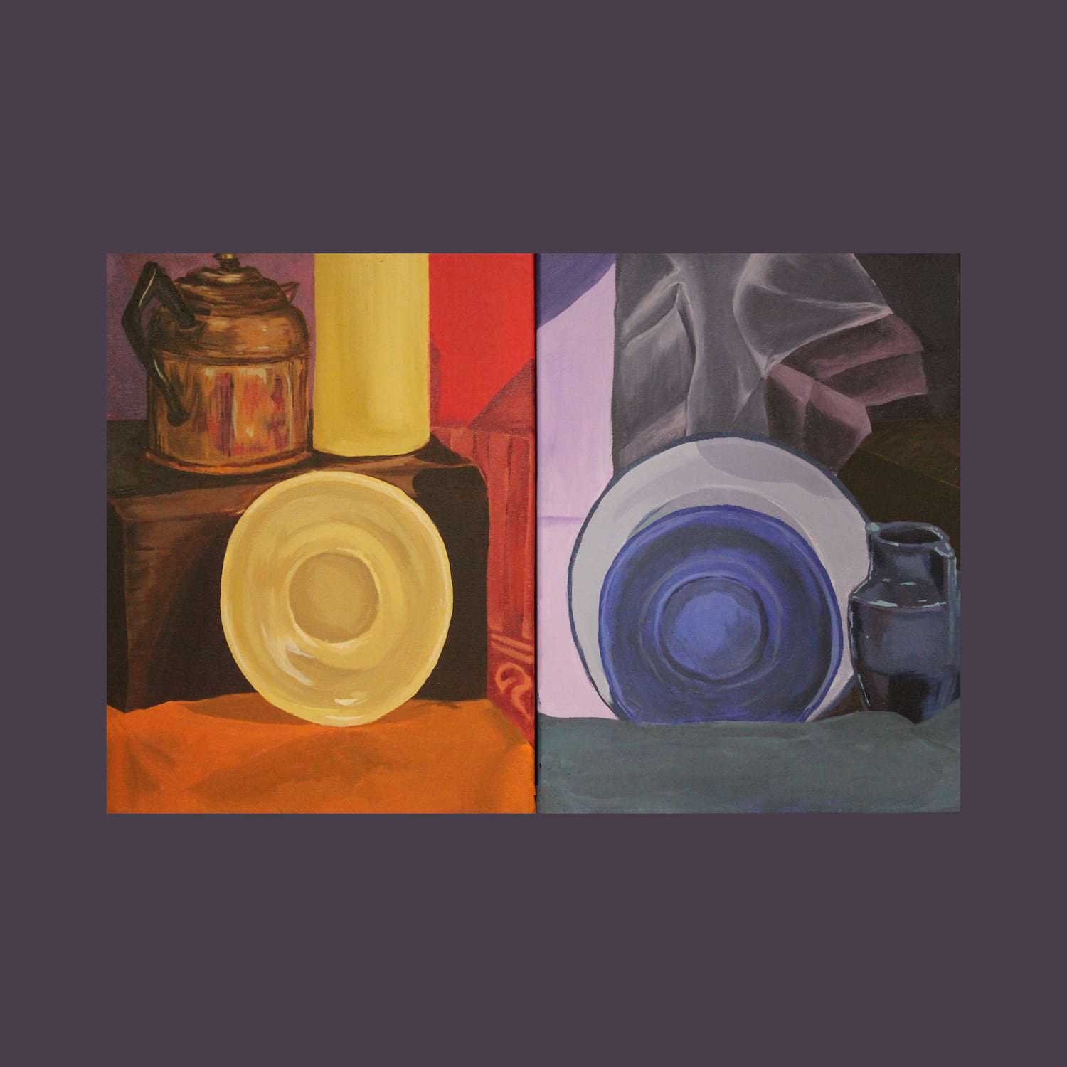 <b>Elise Sementilli.</b><br /> Warm and Cool Color Diptych. 2022.