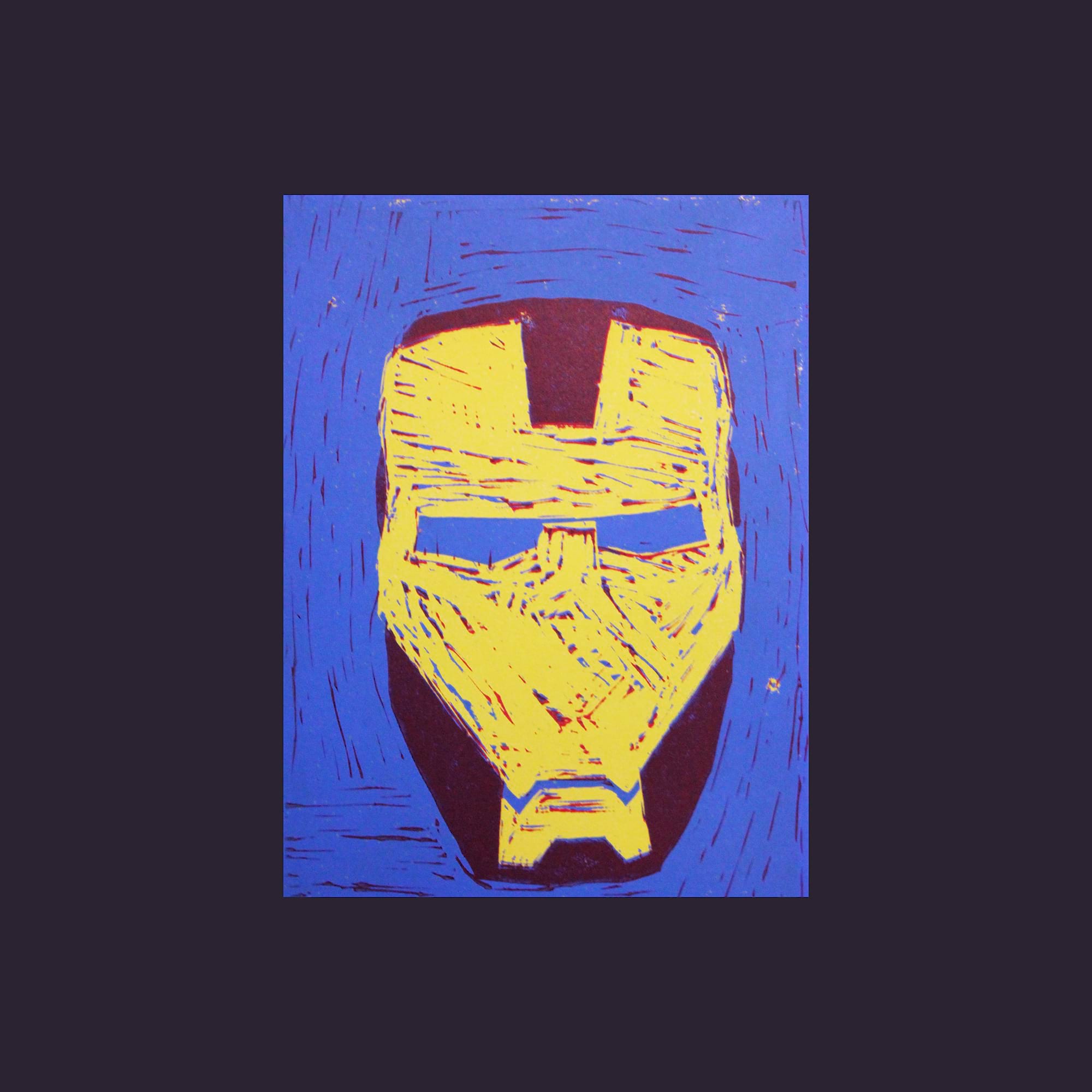  35. Tim Nealon. Iron Man. Linoleum print. 2021.