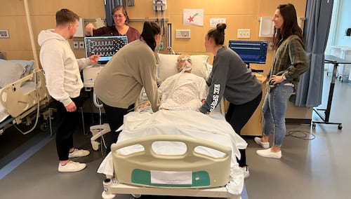 Janette M. Scardillo '05, G'06, DPT'09, incorporates a high-fidelity mannequin into patient simulations for students in the department of Physical Therapy at the Panuska College of Professional Studies. This allows them to gain skills appropriate for inpatient physical therapy settings.  Formal simulations have been incorporated into the Advanced Patient Management and Cardiovascular and Pulmonary Physical Therapy courses within the DPT curriculum.