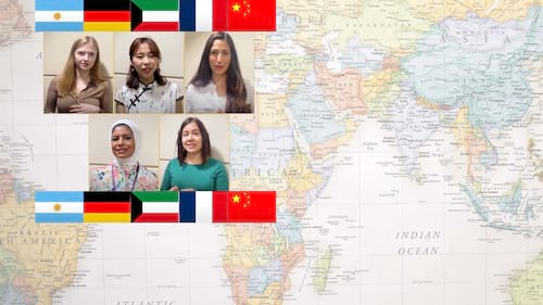 Fulbright scholar teaching assistants and visiting instructor in the World Languages and Cultures Department for the 2022-2023 academic year.