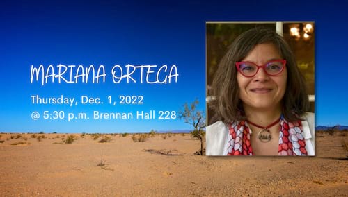 Mariana Ortega is currently AMUW Chair of Humanistic Studies at Marquette University. She is Associate Professor of Philosophy; Women’s Gender, and Sexualities Studies; and Latino/a Studies at Penn State University.