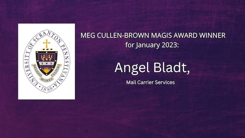 Angel Bladt is Meg Cullen-Brown Magis Award Winner banner image